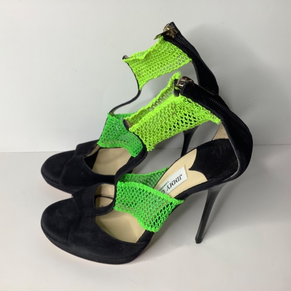 Jimmy Choo Black and Green Heels - Picture 3 of 15